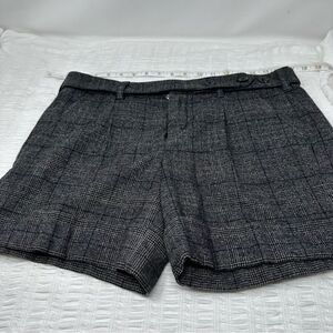Vince Charcoal Check Pattern Shorts- Size 10